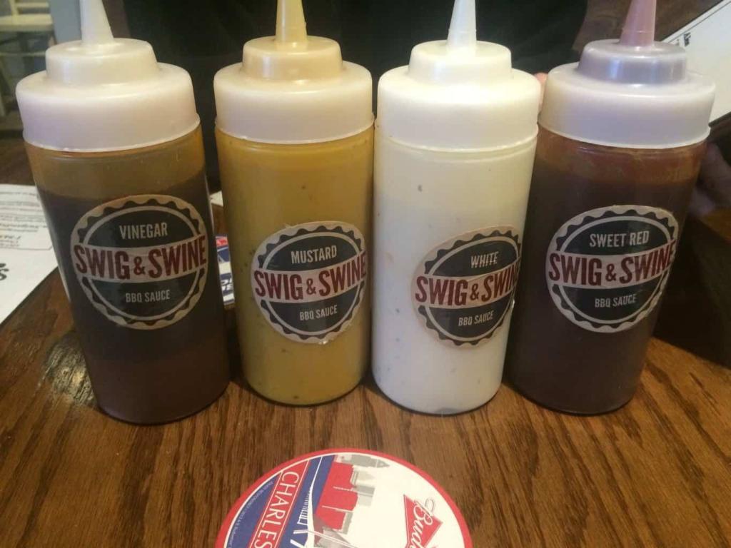 Sauces at Swig & Swine in Charleston, SC