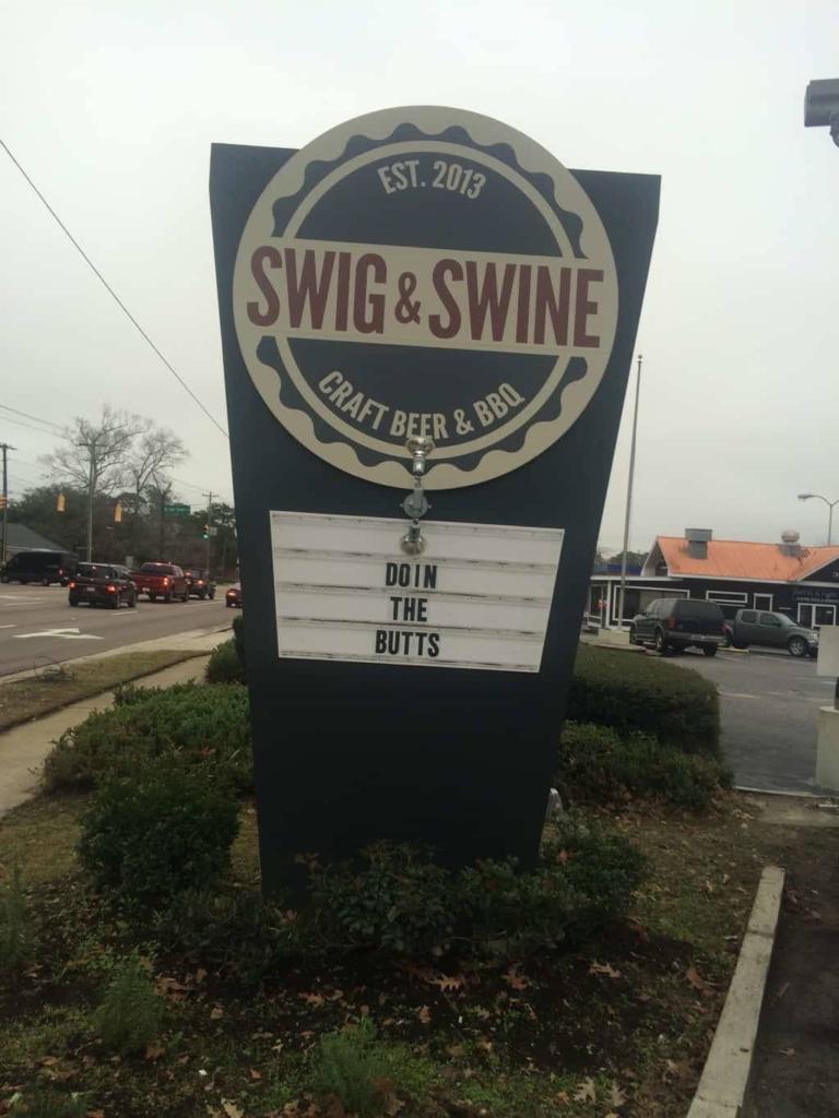 Sign at Swig & Swine in Charleston, SC