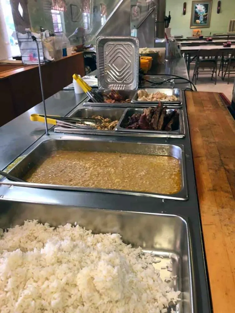 Buffet line at Wise's BBQ