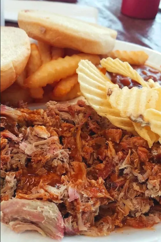 Closeup of chopped bbq