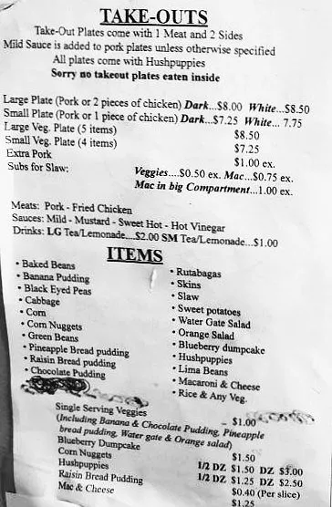 Dukes Bar-B-Que in Ridgeville Menu 4