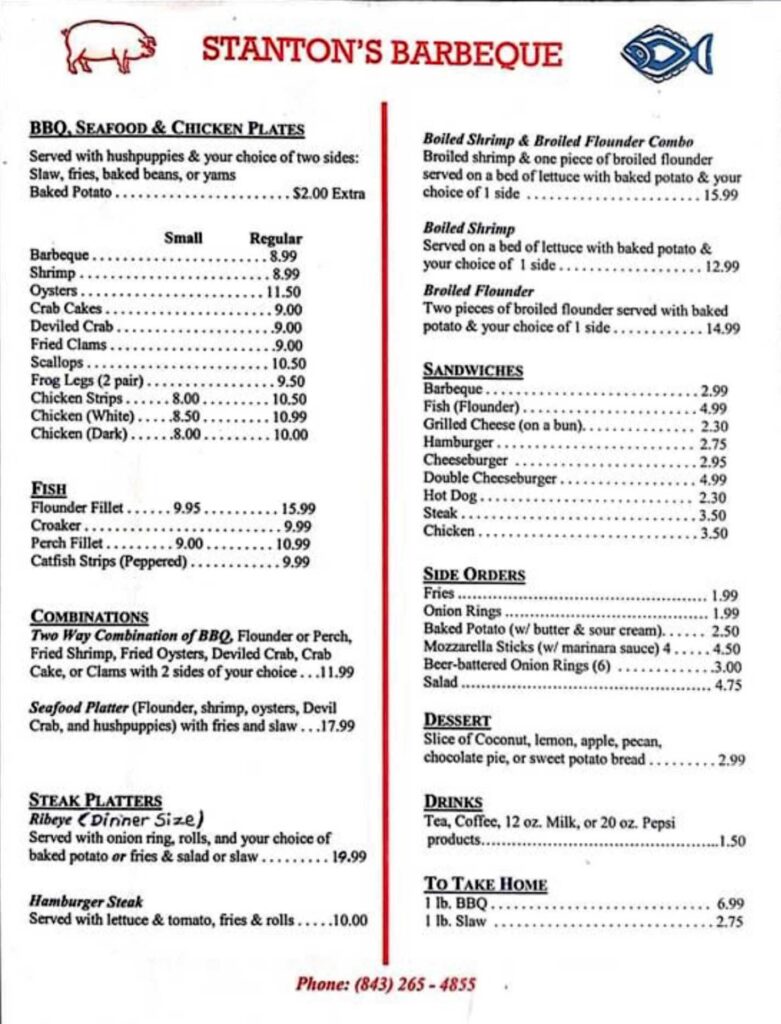 Stanton’s Barbeque & Fish Camp Flyin Restaurant Destination BBQ