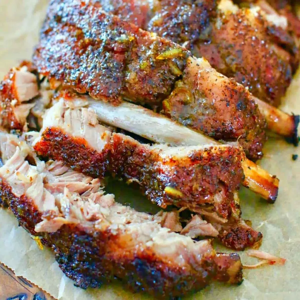 Several individual ribs from Music Man's BBQ.