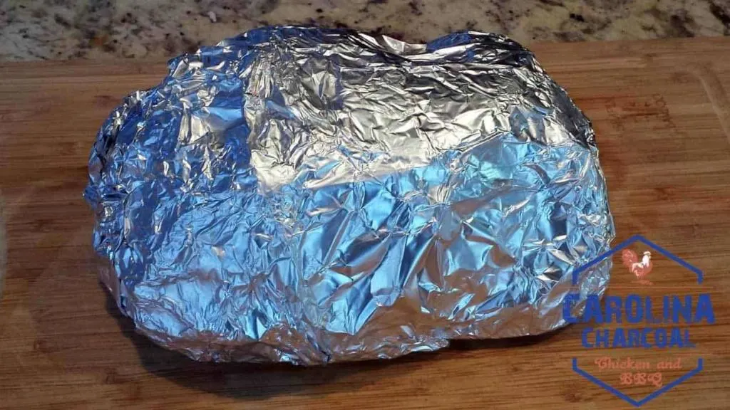 Bone-in Boston Butt wrapped in foil