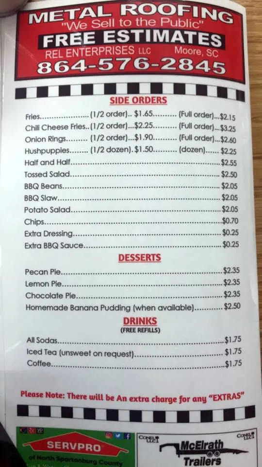 Southern Barbeque of Spartanburg Menu 4