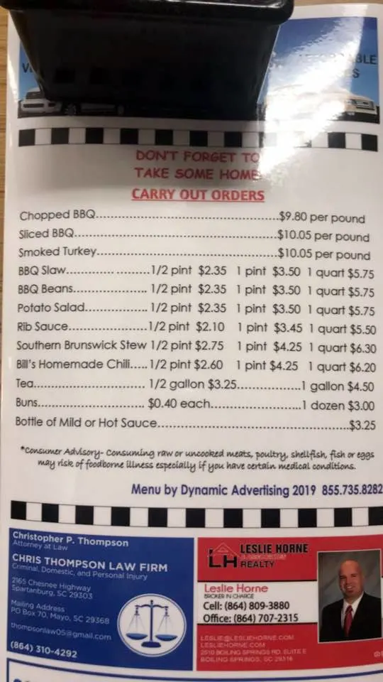 Southern Barbeque of Spartanburg Menu 5