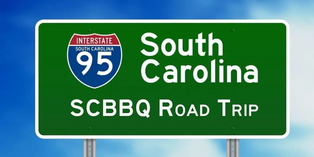 SC BBQ Road Trip Sign Interstate 95