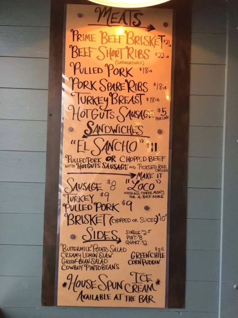 Lewis Barbecue - Menu