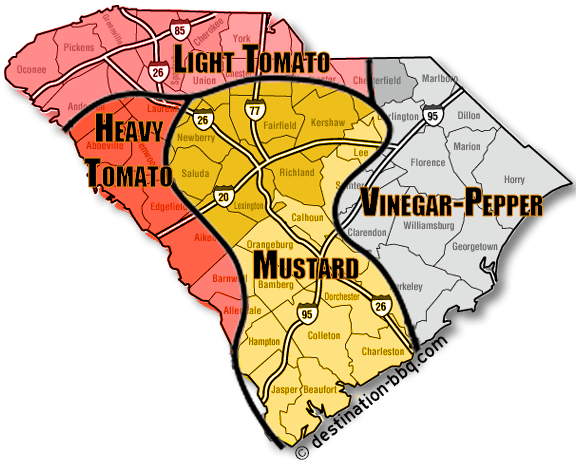 SC BBQ Sauce Regions