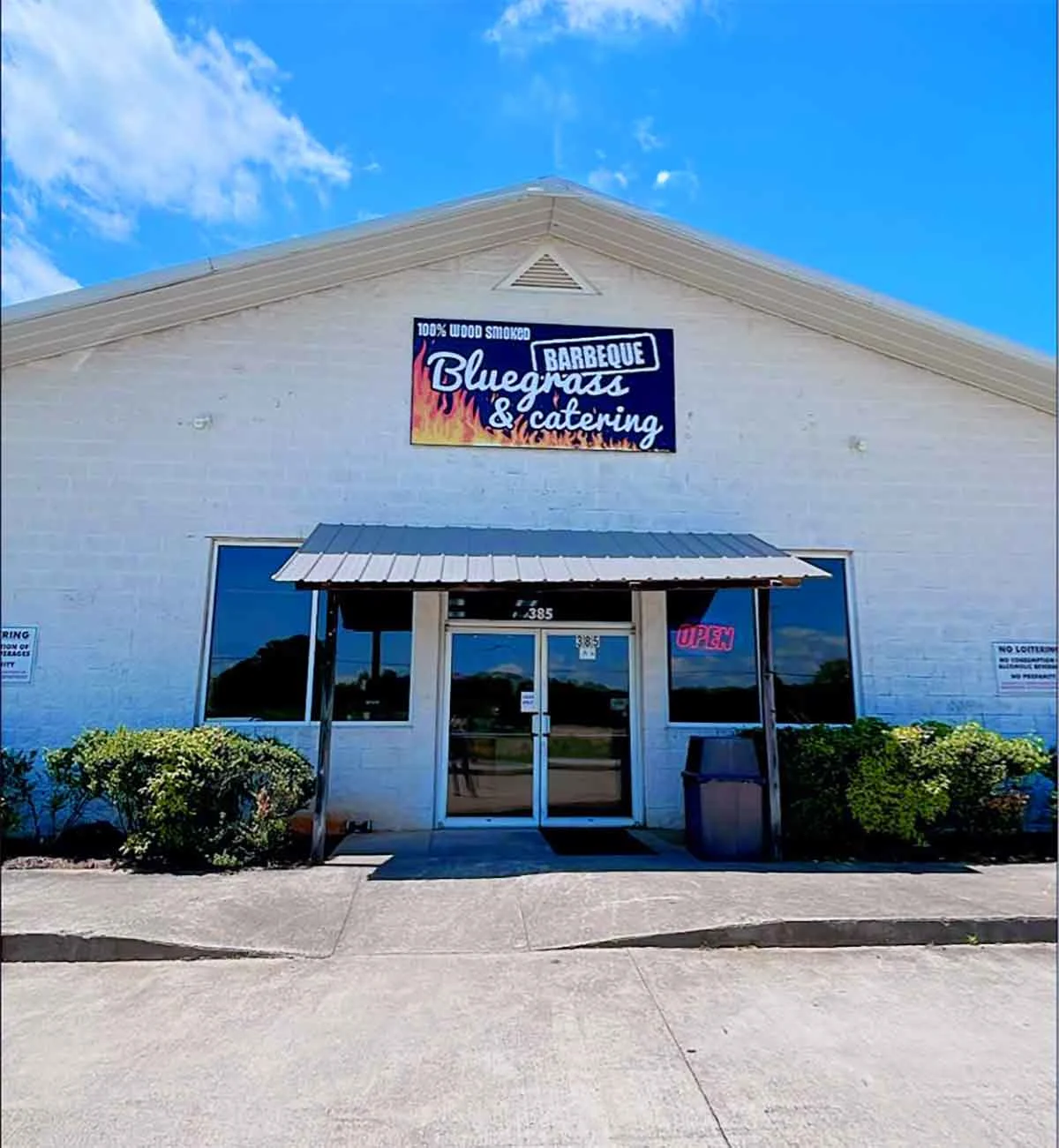 Exterior of Bluegrass BBQ in Cowpens.
