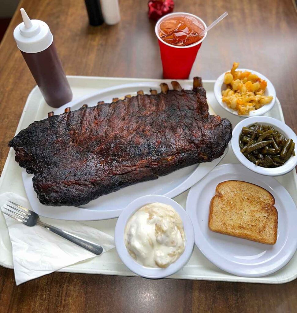 Ribs and sides from Bluegrass BBQ.