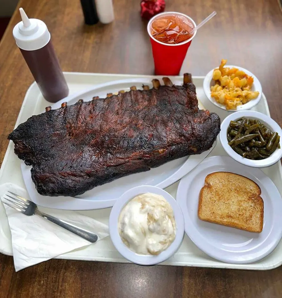 Ribs and sides from Bluegrass BBQ.