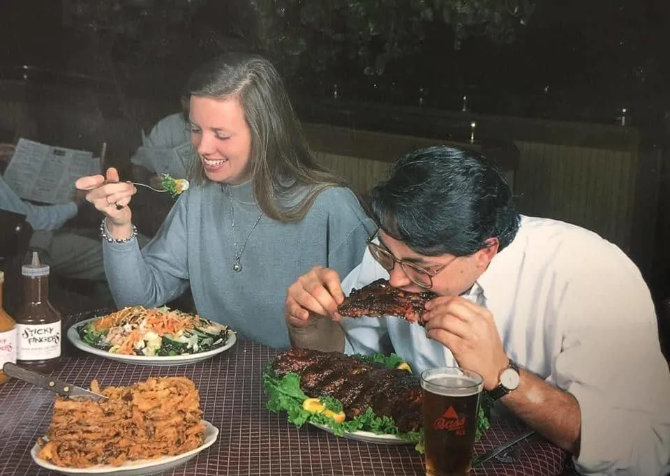 Sticky Fingers' first marketing photo showing our then floor manager and his girlfriend. They now own TW Graham and Co in McClellanville.