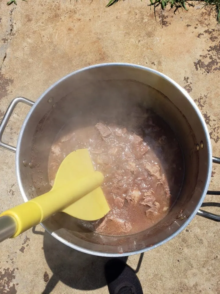 Upstate Beef Hash - Meat boiling