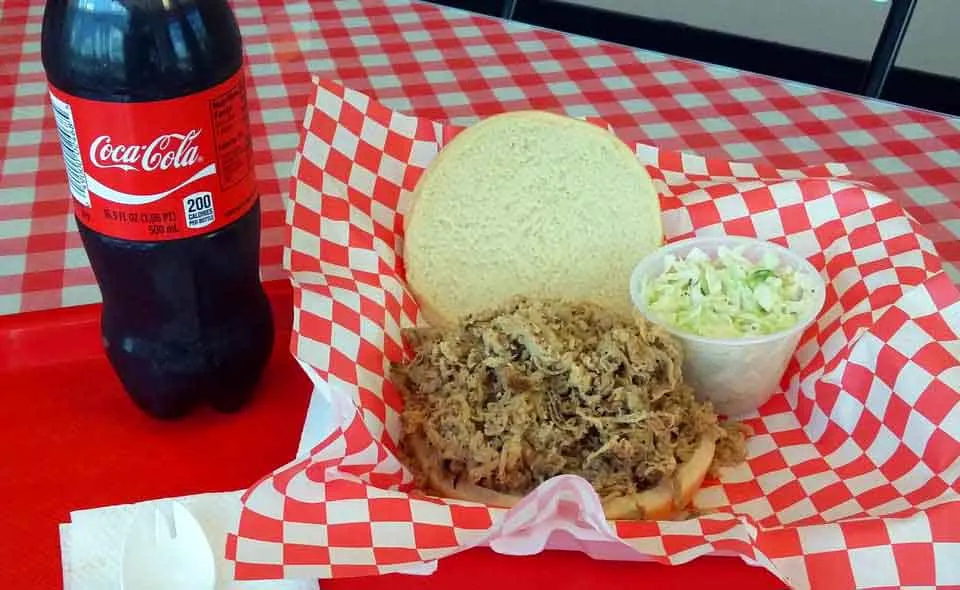 BBQ Sandwich and Slaw at PK BBQ