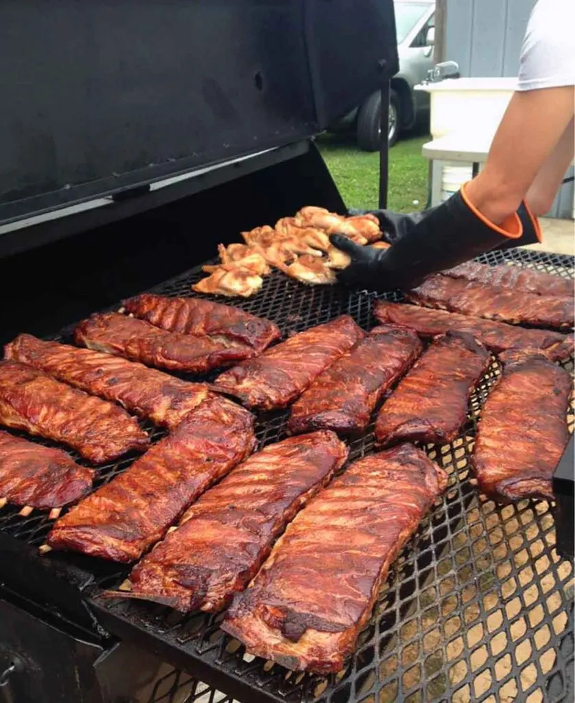 Ribs on grill at Fat Daddy's