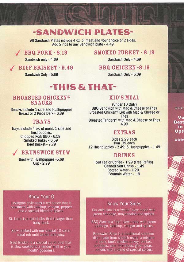 Carolina Barbecue & More Menu 2