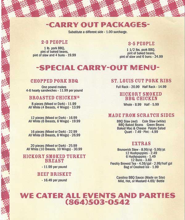 Carolina Barbecue & More Menu 3