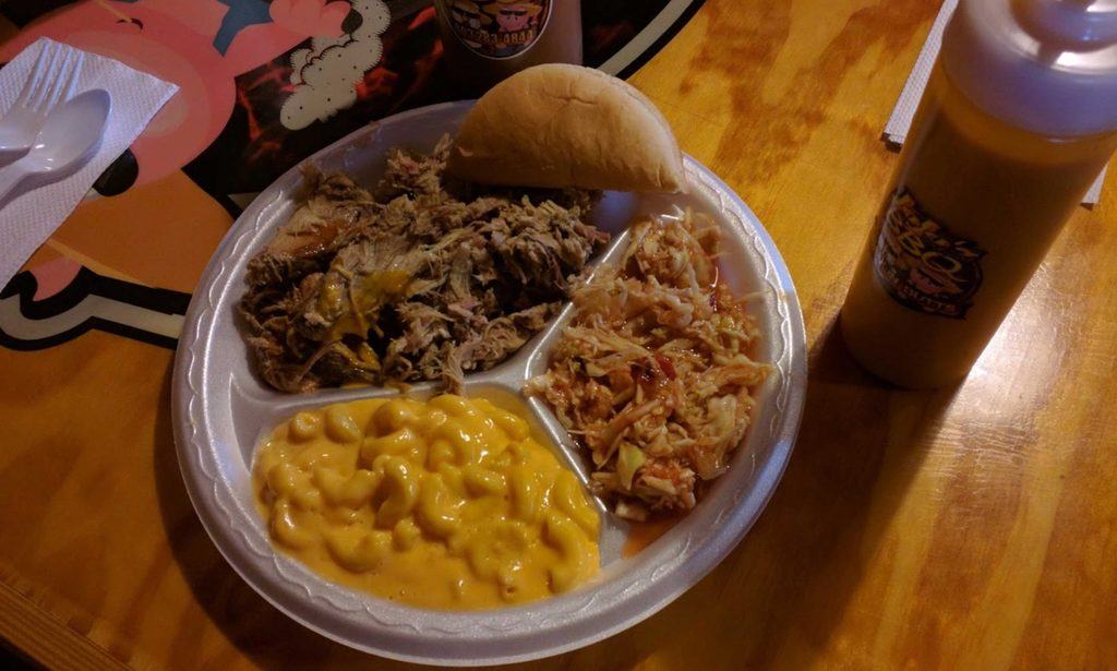 Pulled Pork plate with red slaw at JoJo’s Backyard BBQ in Lancaster