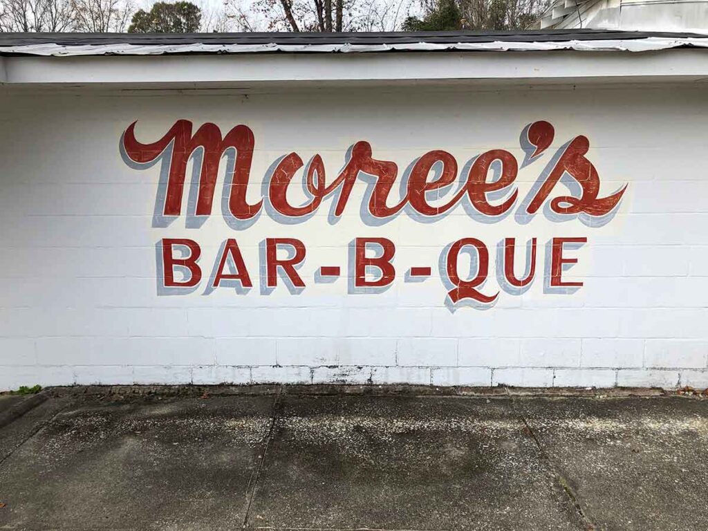 Moree's BBQ Signage near Andrews, SC