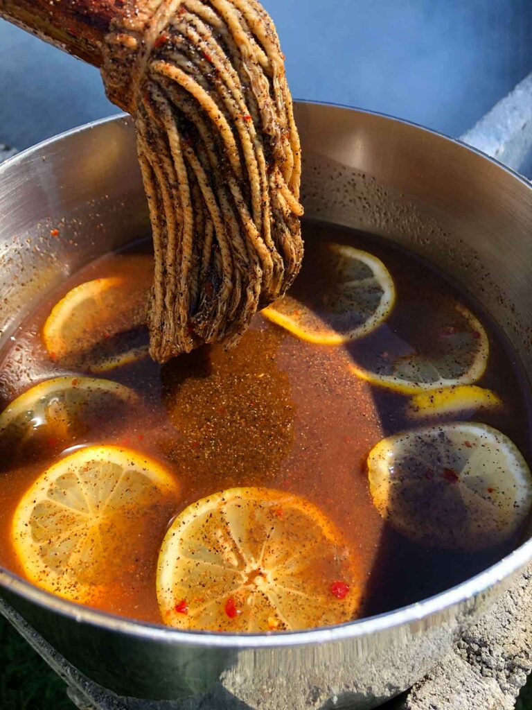 Rodney Scott's BBQ Sauce Recipe with lemons by pit smoke.