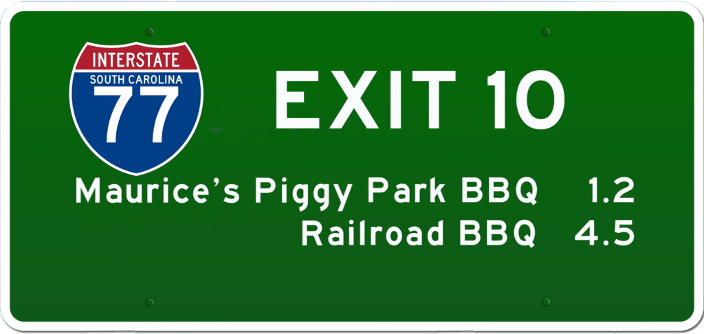 SC BBQ on I-77 at Exit 10.