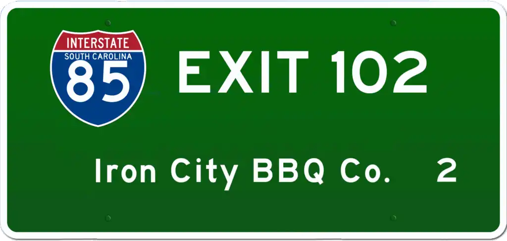 SC BBQ on I-85 at Exit 102.