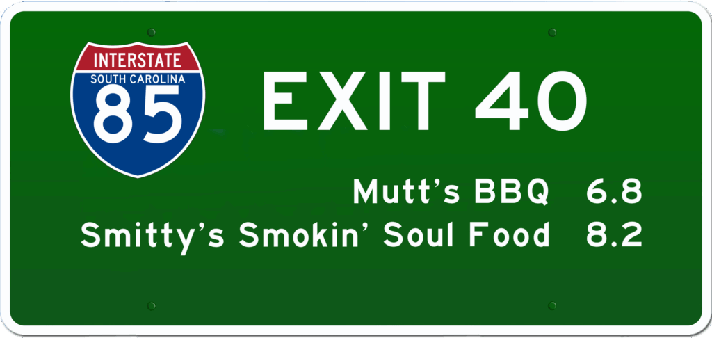SC BBQ on I-85 at Exit 40.