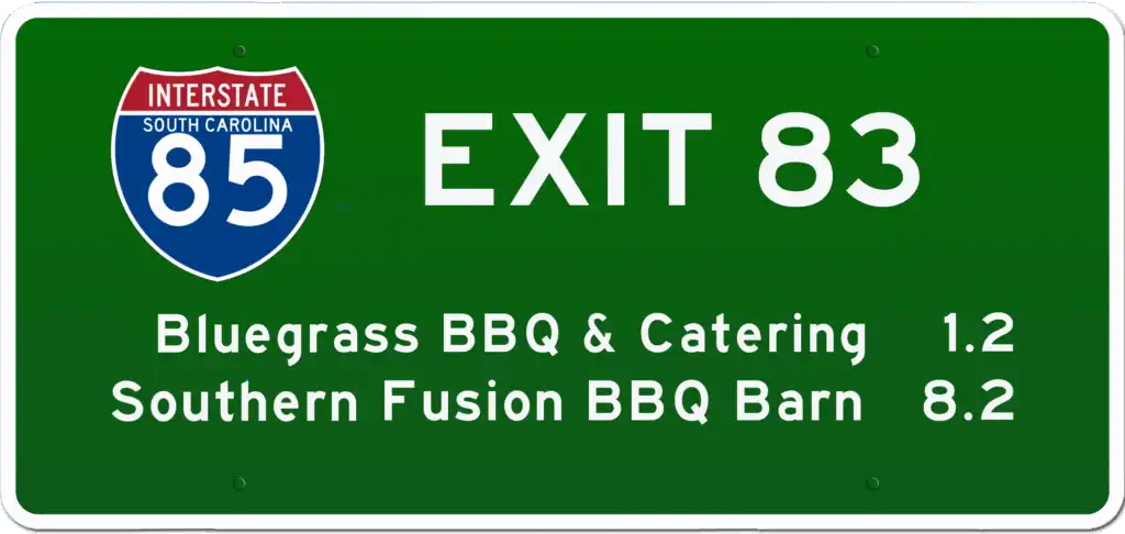 SC BBQ on I-85 at Exit 83.