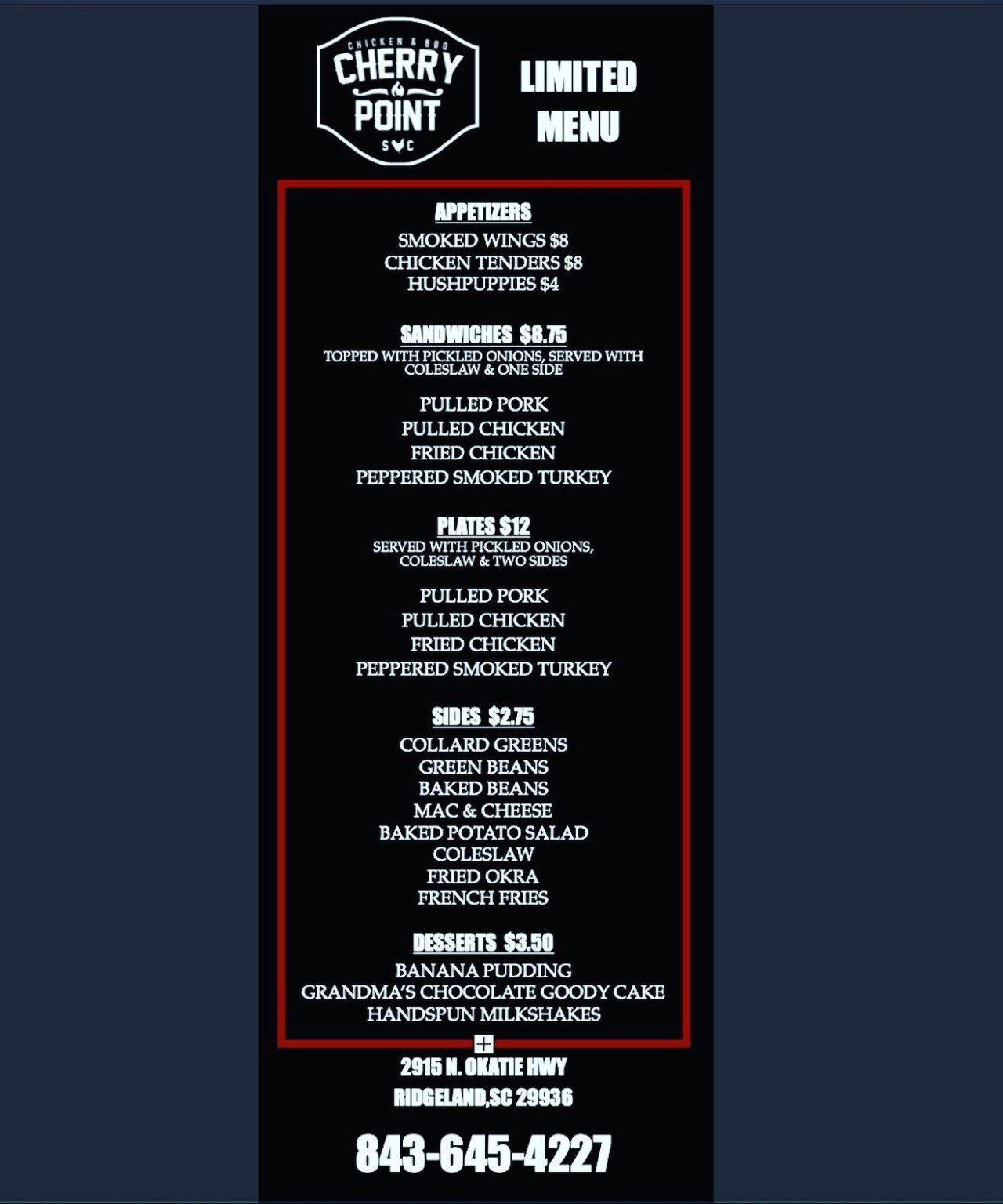 Pistol Jo's Cherry Point BBQ Destination BBQ