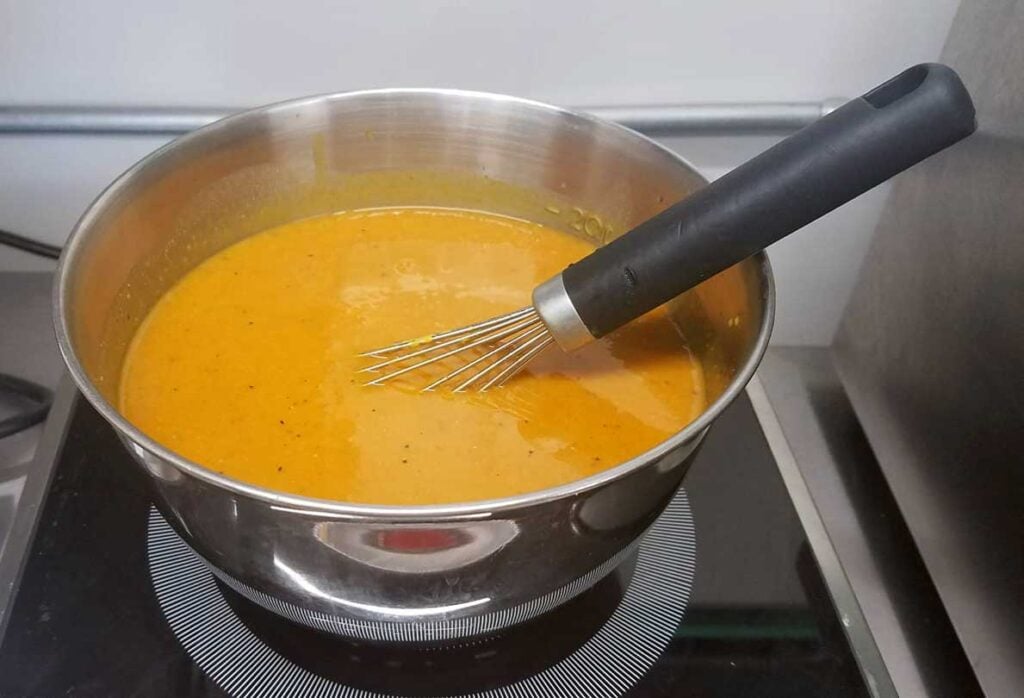 Pot of Sauce on a Burner at Hogs and Hops BBQ