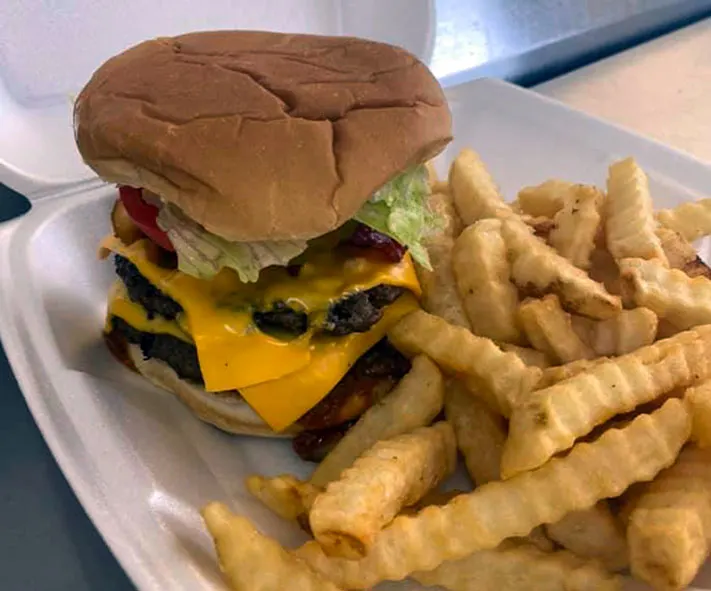 Double cheeseburger and fries