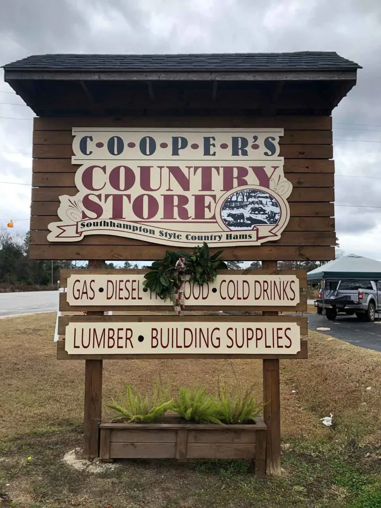 Sign for Cooper's Country Store