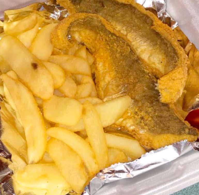 Fried Fish and Fries at Middleton & Maker Village BBQ