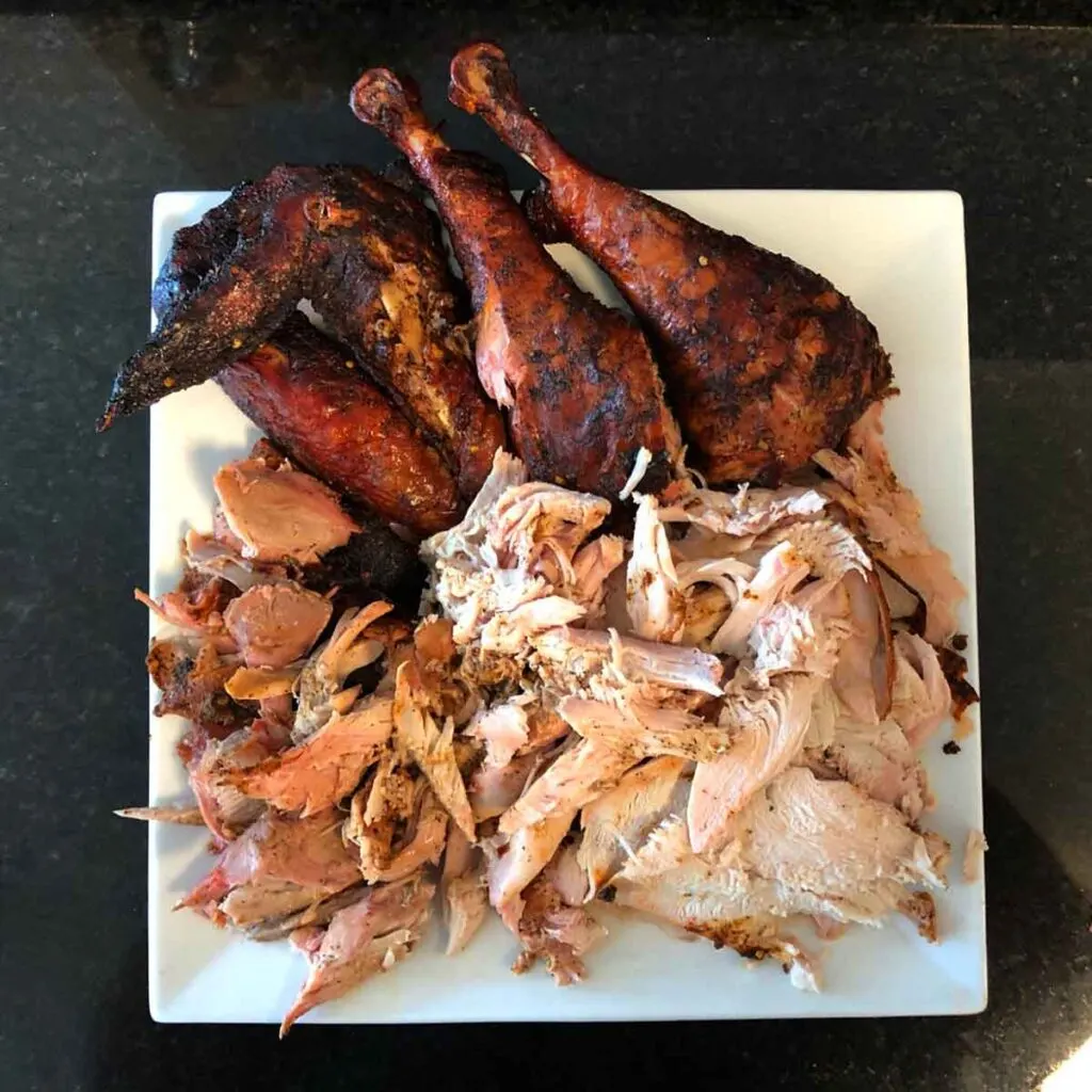 Carved Turkey on white platter