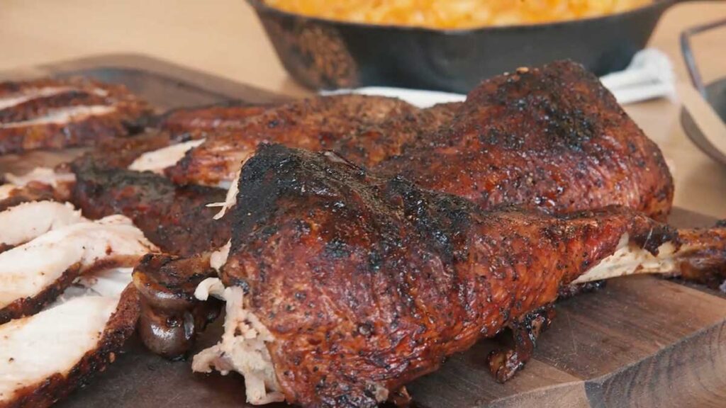Rodney Scott's smoked spatchcocked turkey.