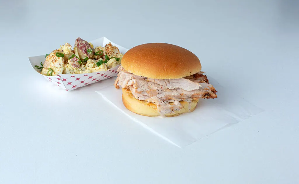 Smoked Turkey Sandwich with potato salad