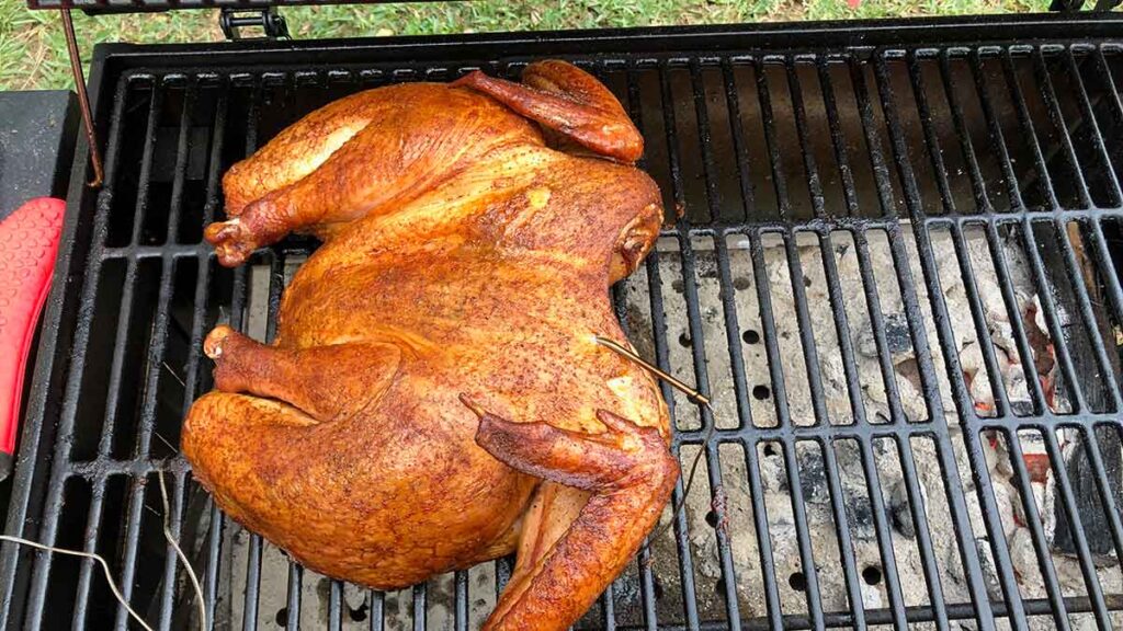 Spatchcocked Turkey on Grill