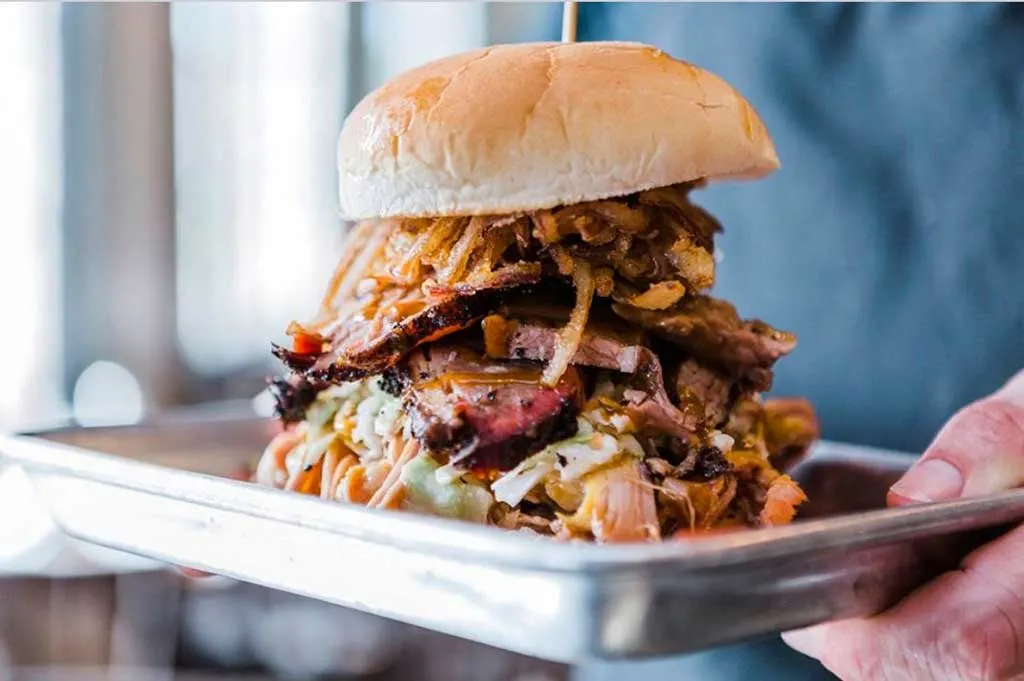 The Colossal Joe Sandwich at Bessinger's BBQ