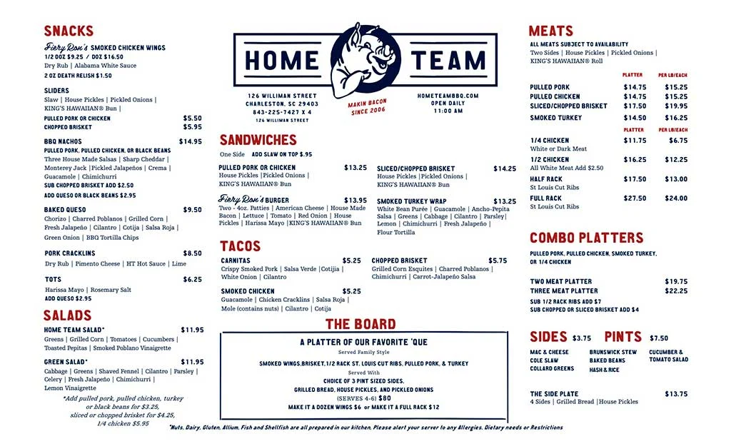 State 48 Hometown BBQ Delivery Menu