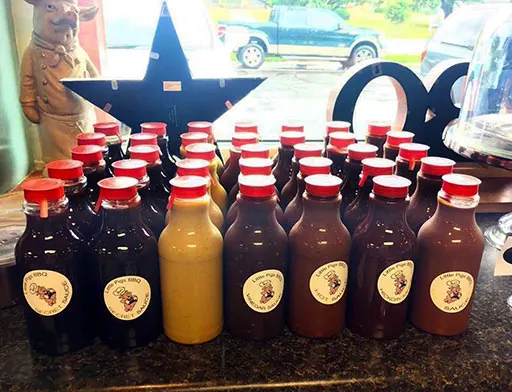 Bottles of Various Sauces from Little Pigs of Pine Street
