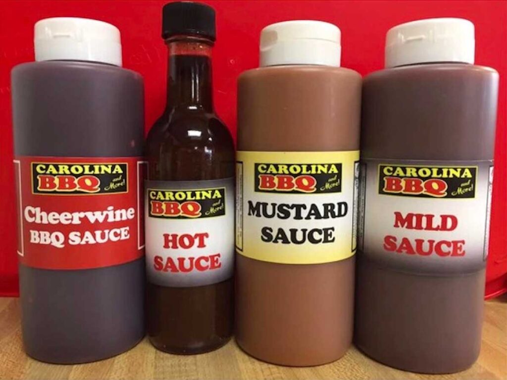 Four sauces offered by Carolina BBQ