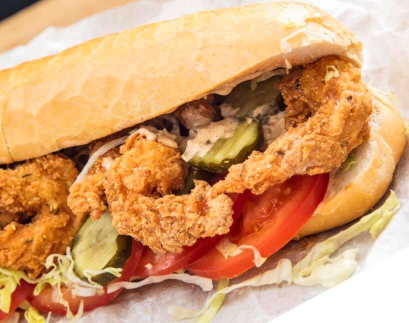 Shrimp Po Boy from Island BBQ and Seafood Grill.