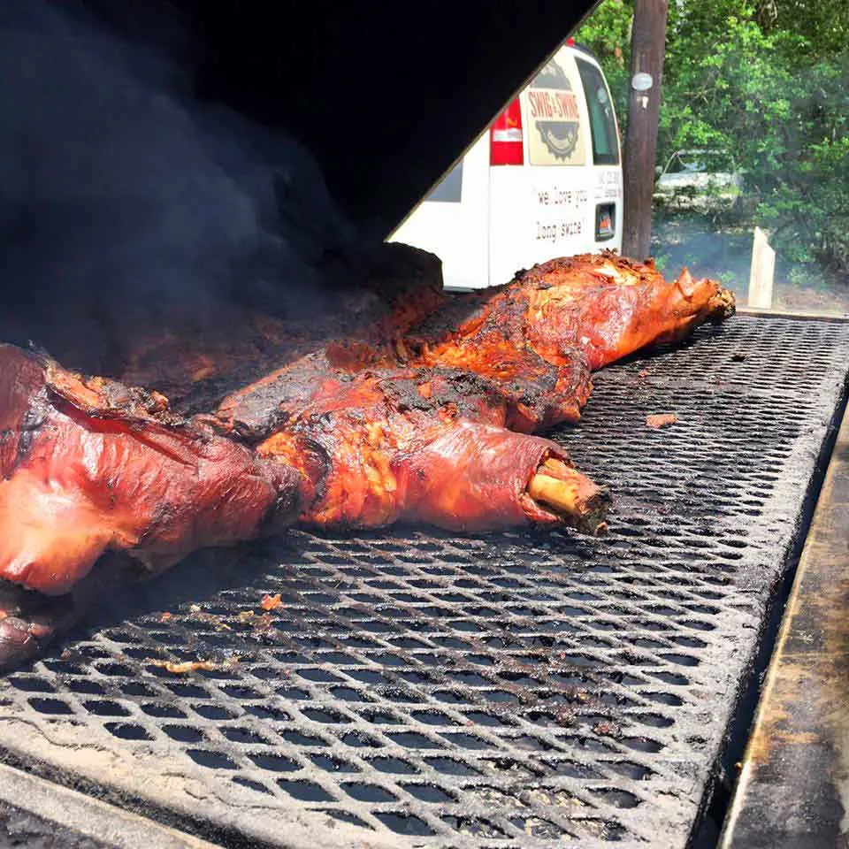 Whole hob on the pit at Swig & Swine