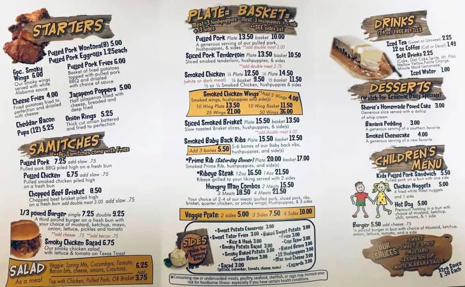 Menu for Russell's Smokin' Good BBQ