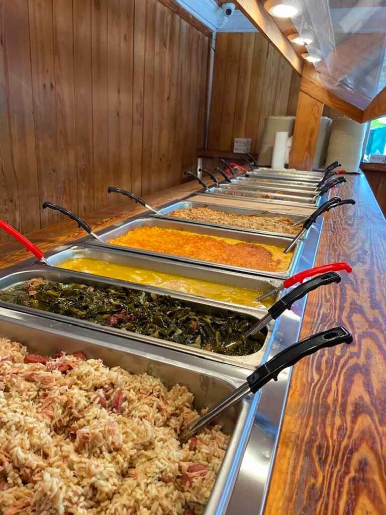 Buffet line at Inlet BBQ