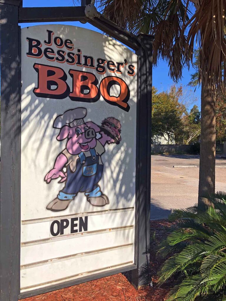 Sign for Joe Bessinger's BBQ
