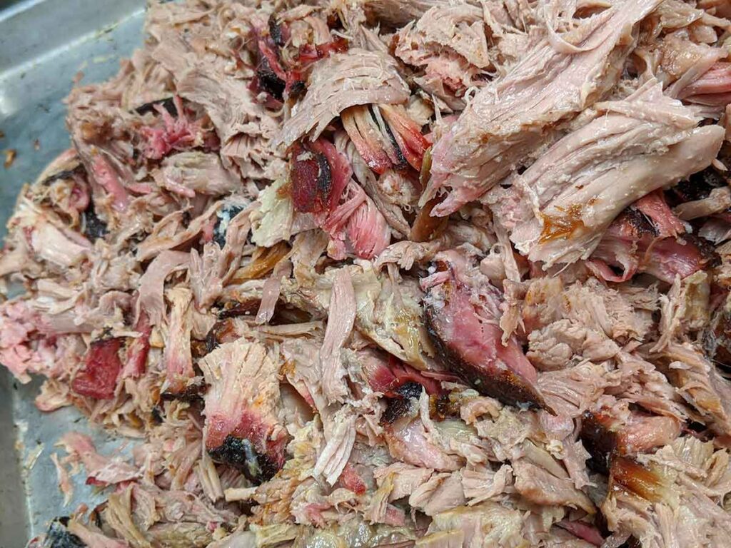 Pan of pulled pork from Southside Smokehouse