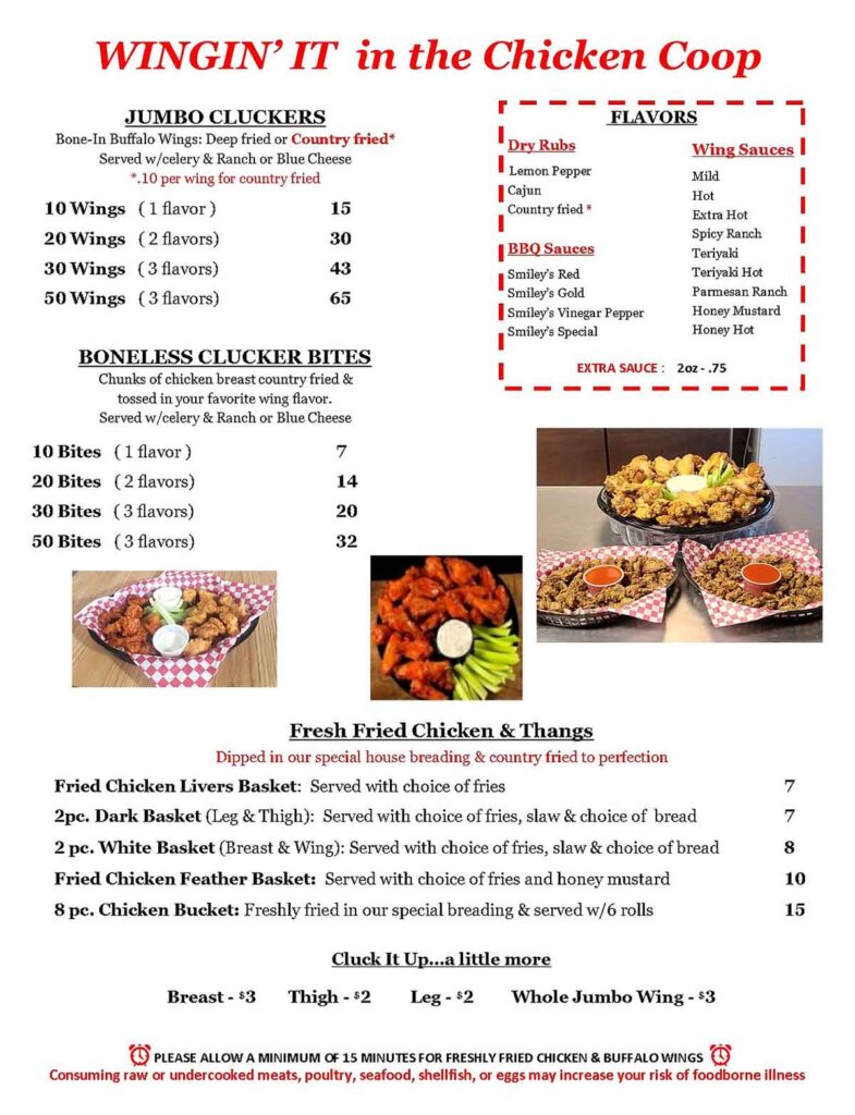 Smiley's BBQ Menu 4