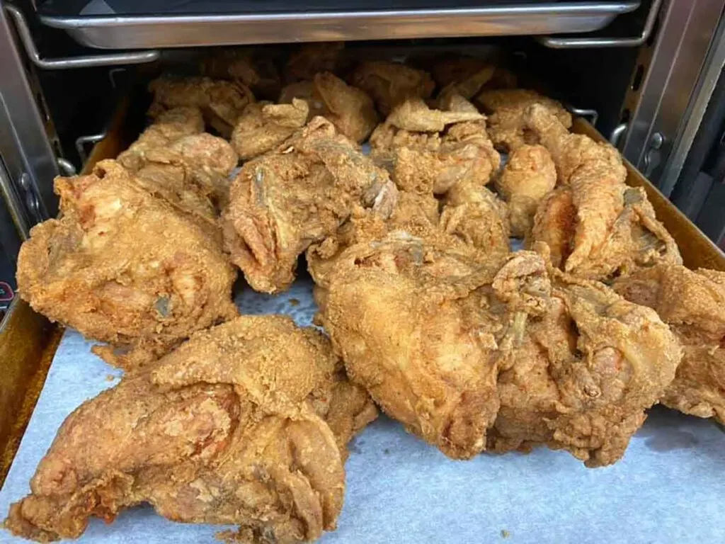 Fried chicken on tray